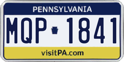 PA license plate MQP1841