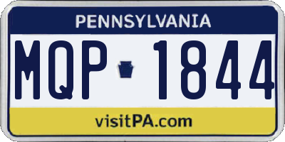PA license plate MQP1844