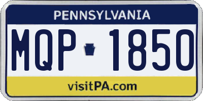 PA license plate MQP1850