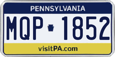 PA license plate MQP1852