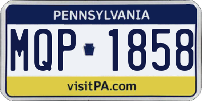 PA license plate MQP1858