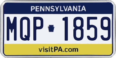 PA license plate MQP1859