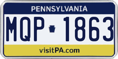 PA license plate MQP1863