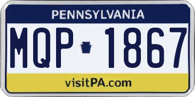 PA license plate MQP1867