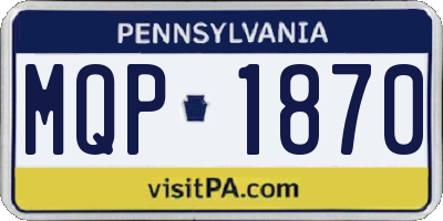 PA license plate MQP1870