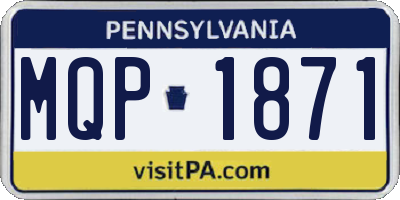 PA license plate MQP1871