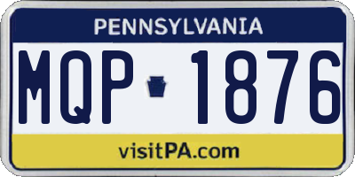 PA license plate MQP1876