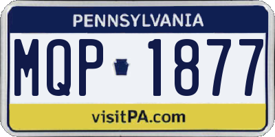 PA license plate MQP1877