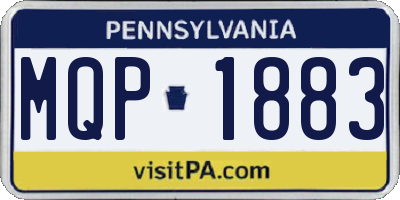 PA license plate MQP1883