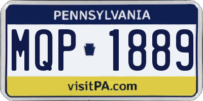 PA license plate MQP1889