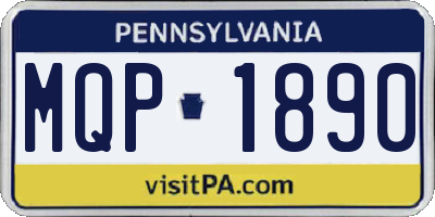 PA license plate MQP1890