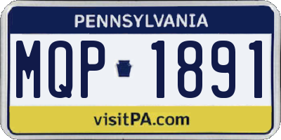 PA license plate MQP1891