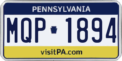 PA license plate MQP1894
