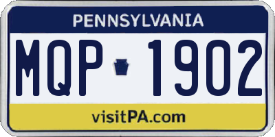 PA license plate MQP1902