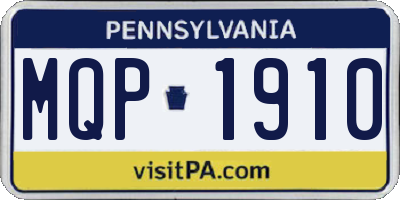 PA license plate MQP1910