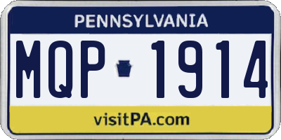 PA license plate MQP1914