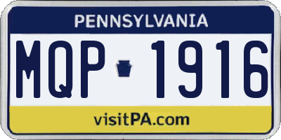 PA license plate MQP1916