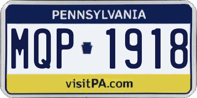 PA license plate MQP1918