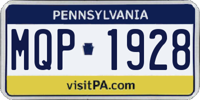 PA license plate MQP1928