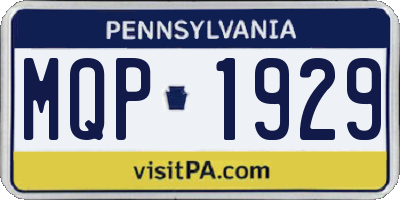 PA license plate MQP1929