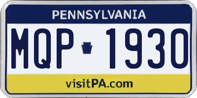 PA license plate MQP1930