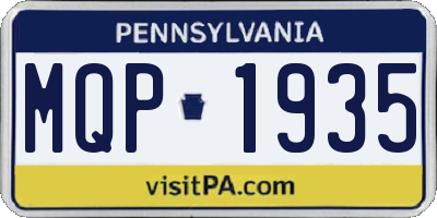 PA license plate MQP1935