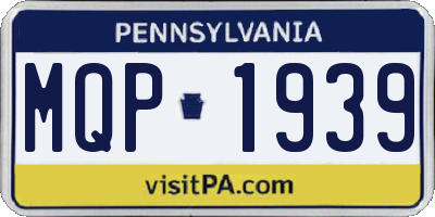 PA license plate MQP1939