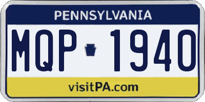 PA license plate MQP1940