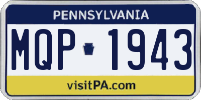 PA license plate MQP1943