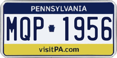 PA license plate MQP1956