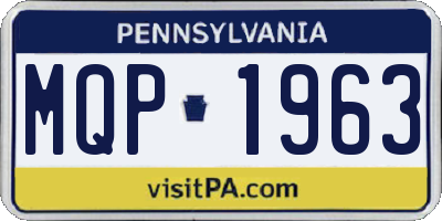 PA license plate MQP1963