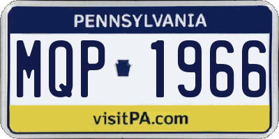 PA license plate MQP1966