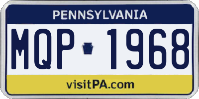 PA license plate MQP1968