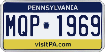 PA license plate MQP1969