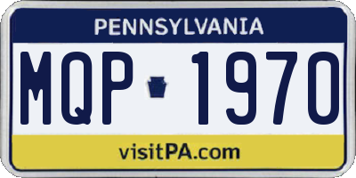 PA license plate MQP1970