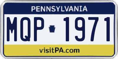 PA license plate MQP1971