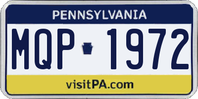 PA license plate MQP1972