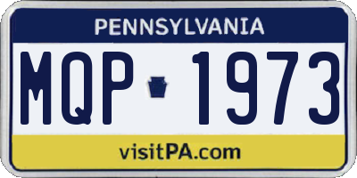 PA license plate MQP1973