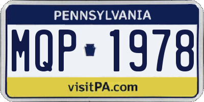 PA license plate MQP1978
