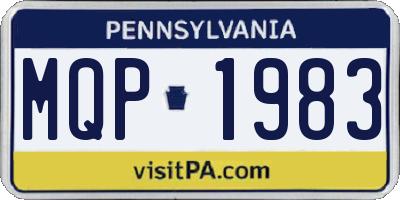 PA license plate MQP1983