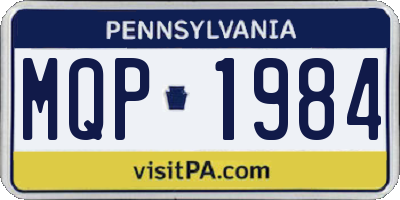 PA license plate MQP1984