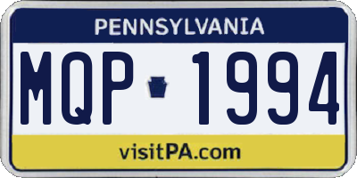 PA license plate MQP1994