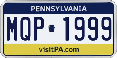 PA license plate MQP1999