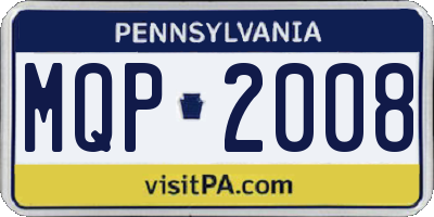 PA license plate MQP2008