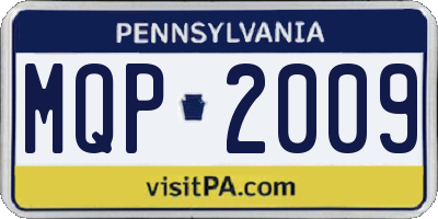 PA license plate MQP2009