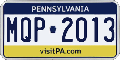 PA license plate MQP2013