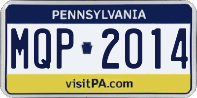 PA license plate MQP2014