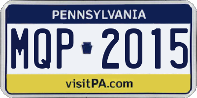PA license plate MQP2015