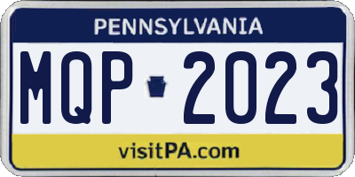 PA license plate MQP2023