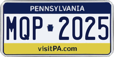 PA license plate MQP2025